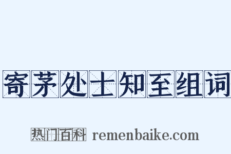 寄茅处士知至组词是什么意思的图片